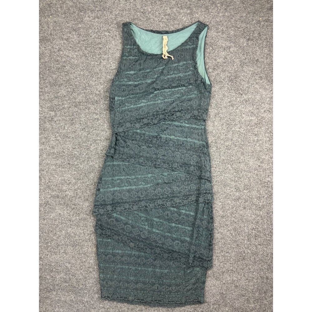 Bailey 44 Anthropologie Column Layered Dress Women's Medium Bodycon Green Lace